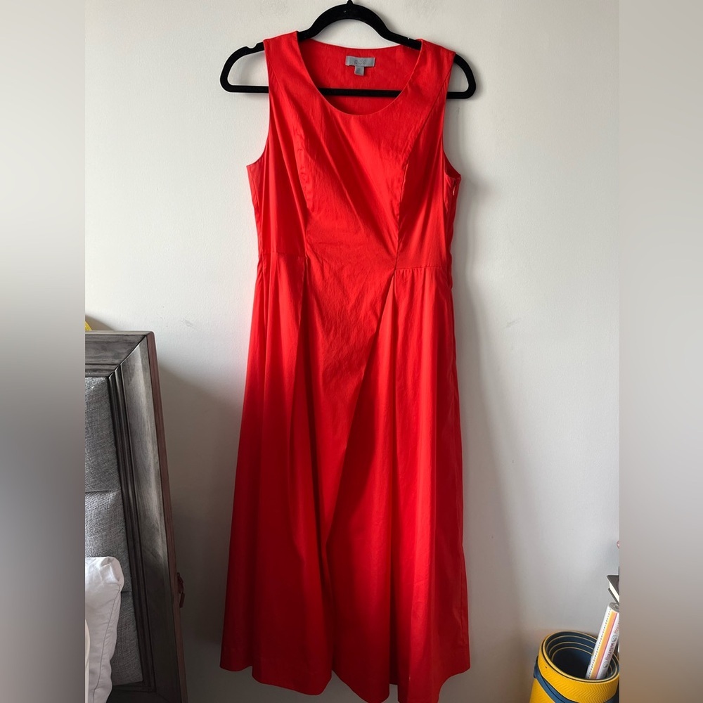 COS Red A-Line Midi Sleeveless Dress size 6